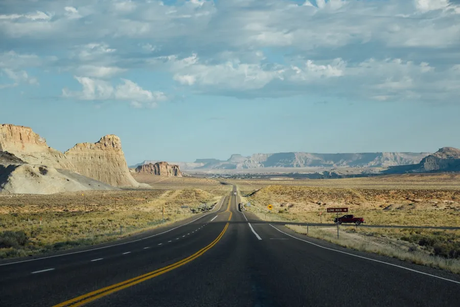 Desert highway stretching through the Arizona landscape